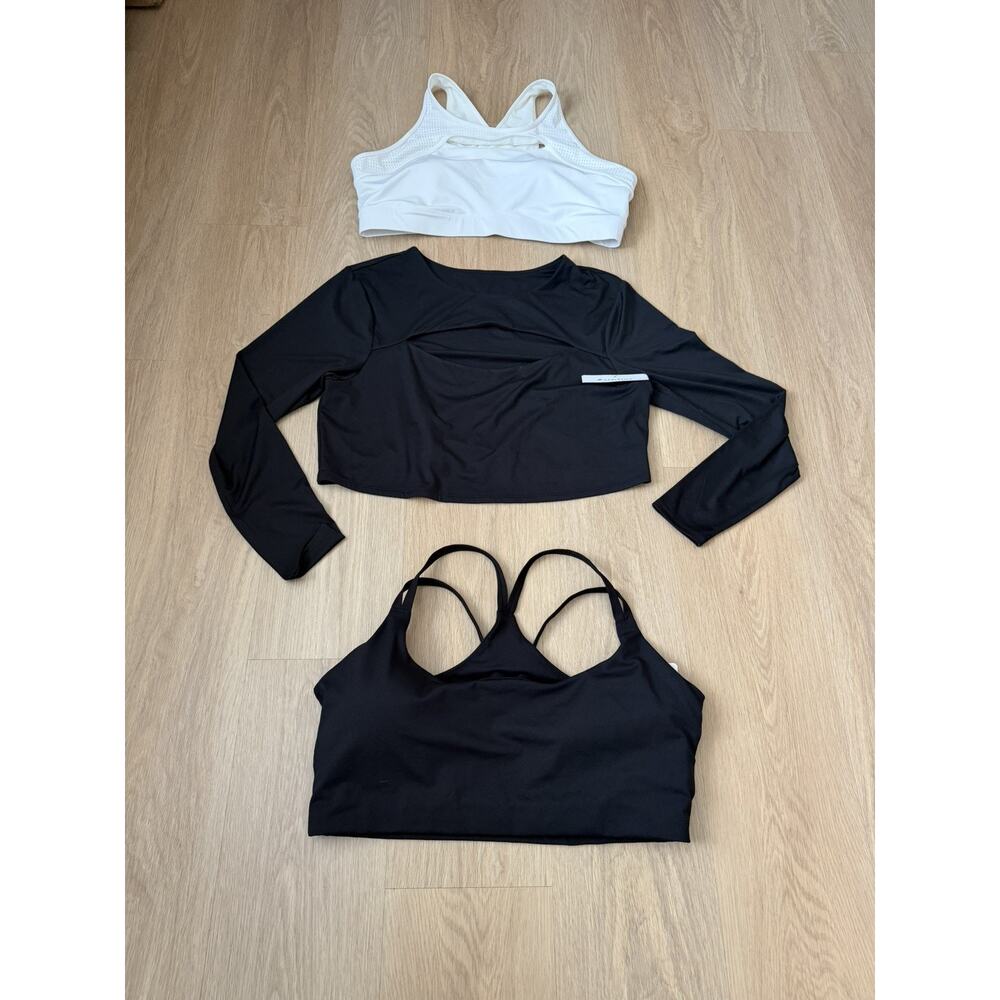 Lot of Fabletics Sports Bras & long sleeve top Plus Size 2XL black/white NWT